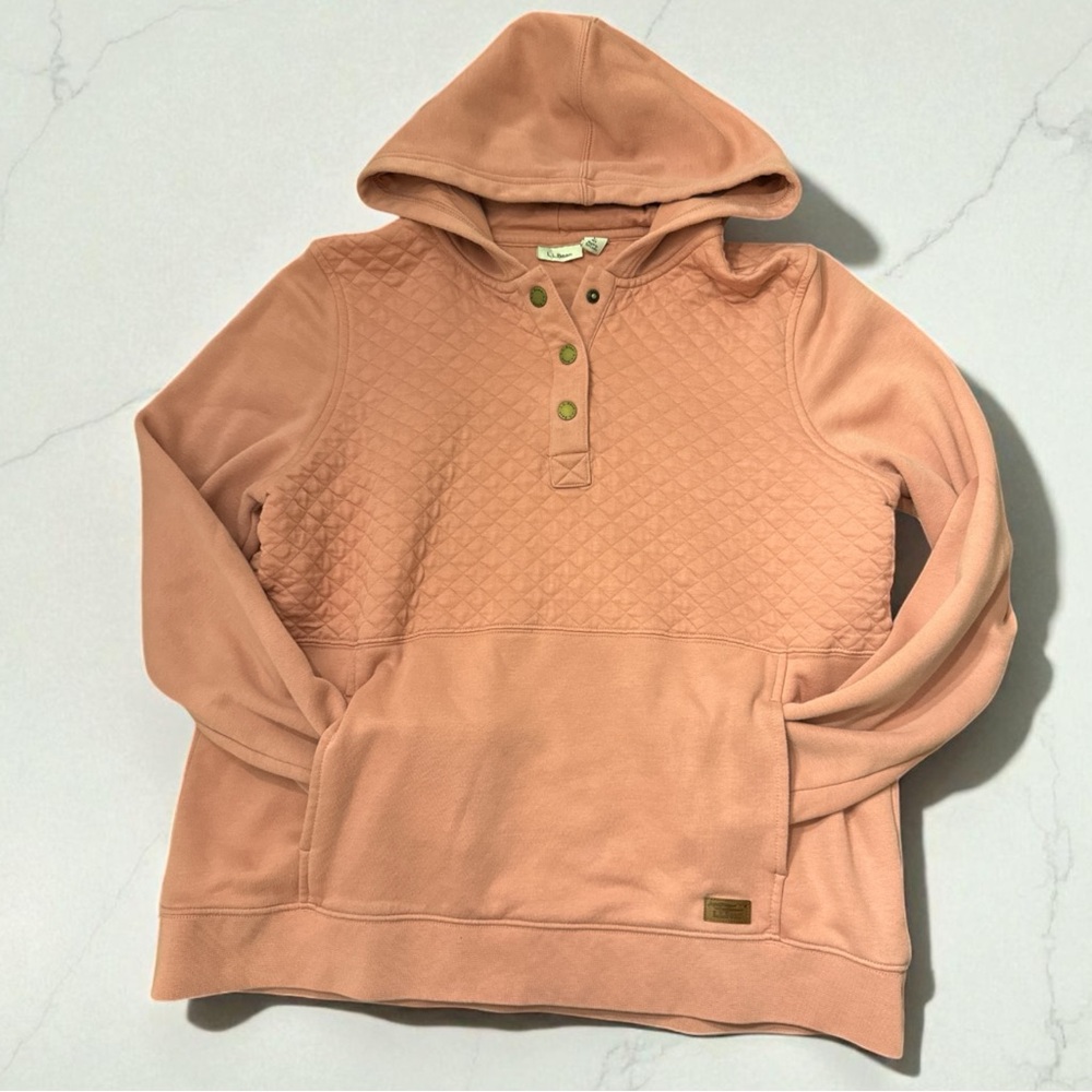 L.L. Bean | Quilted Henley Snap Hoodie